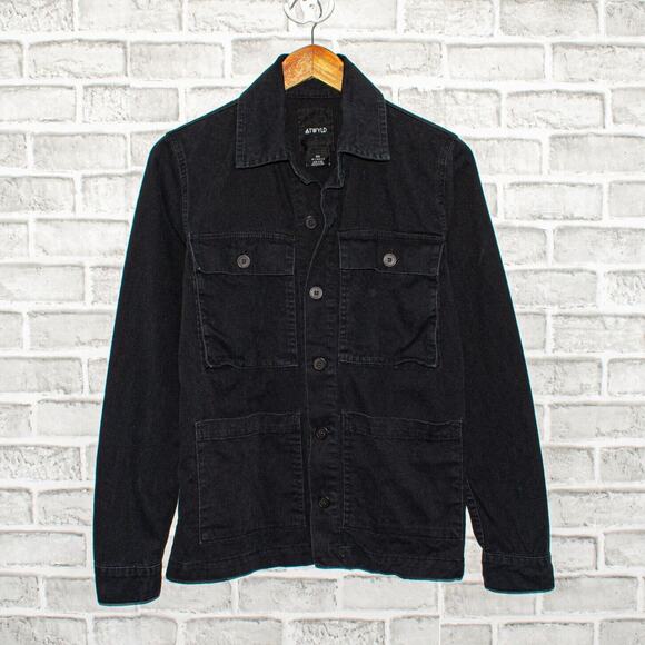 ATWYLD Men's Size XS Black Denim utility Shirt 4 PocketMade in USA - Picture 1 of 8